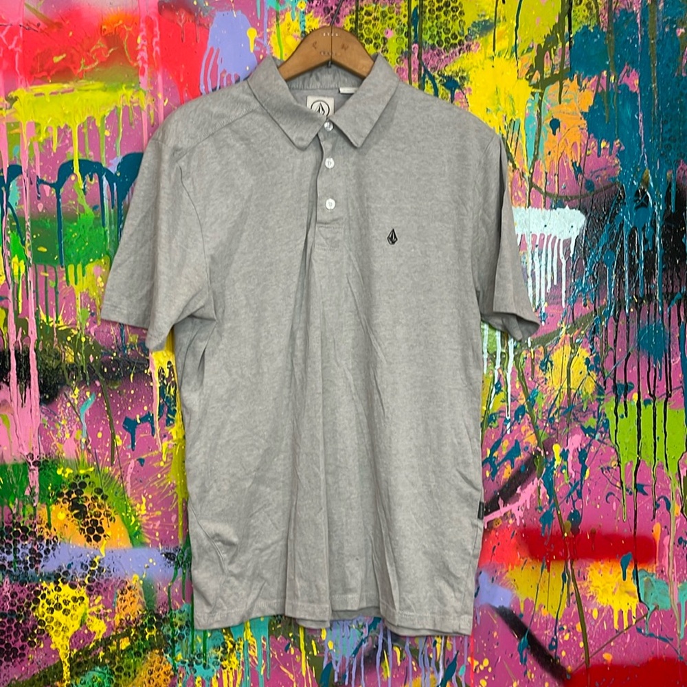 Volcom 3 button polo men’s medium in heather gray